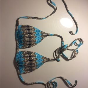 A blue print Frankie's triangle top xs